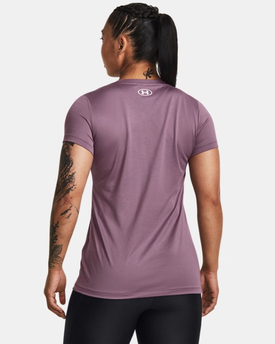 Women's UA Tech™ Graphic Short Sleeve in Purple image number 1